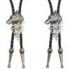 Leather Boot Lace Wolf Bolo Tie