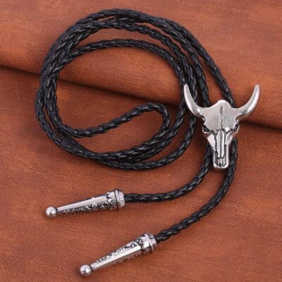 Bull Skull Head Bolo Tie