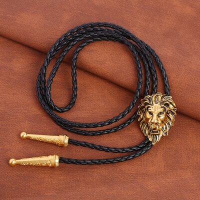 Roaring Lion Head Bolo Tie