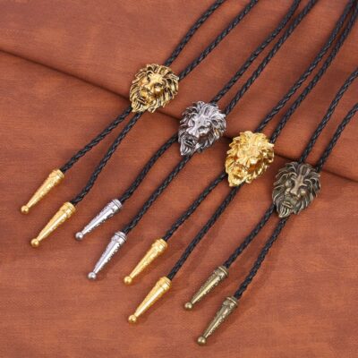 Roaring Lion Head Bolo Tie